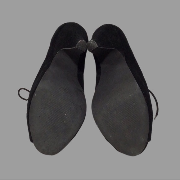 STEVE MADDEN Suede Peep-Toe Corset Front Heels, Black, Size 7.5 - Picture 7 of 8